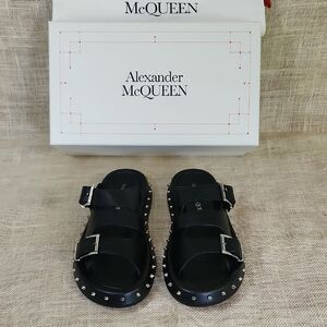 Alexander McQueen Black Studded Sandals
